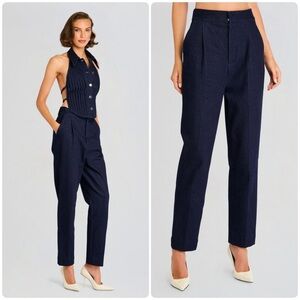 New! Retrofete Rochelle Denim Trouser Pleated Tapered Pant 👖size 27 NWT!